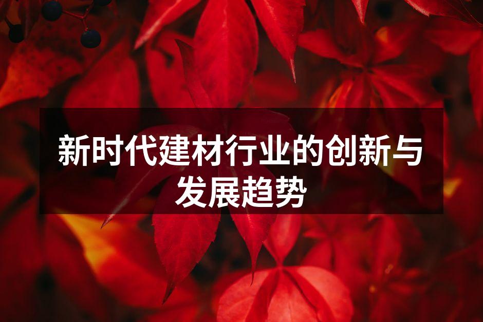 新时代建材行业的创新与发展趋势
